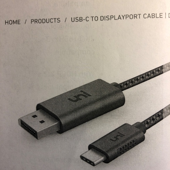 Uni USB-C to DisplayPort Cable Display-Brand new in sealed box! - Picture 1 of 4